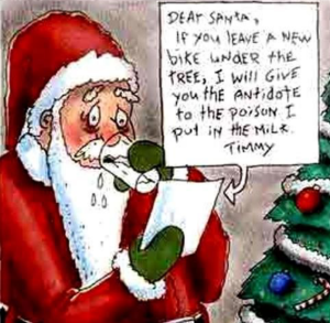 Santa was not hurt in the creation of this cartoon.
